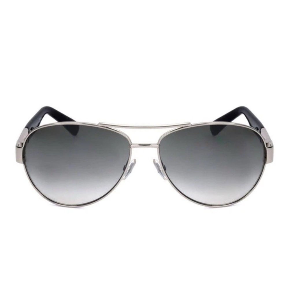 Jimmy Choo Silver Aviator Sunglasses with Gradient Gray Lenses